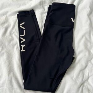 RVCA Kids Black Leggings with White Logo